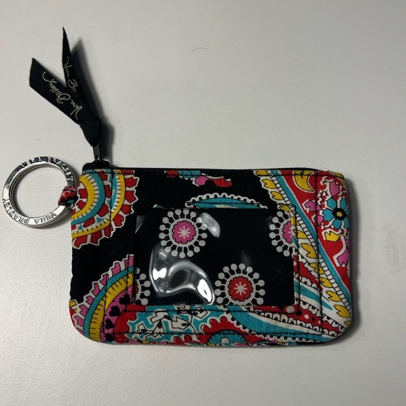 ✨Vera Bradley Keychain/Zip ID Case in "Parisian Paisley” Colorful ID Coin Purse - Picture 1 of 8